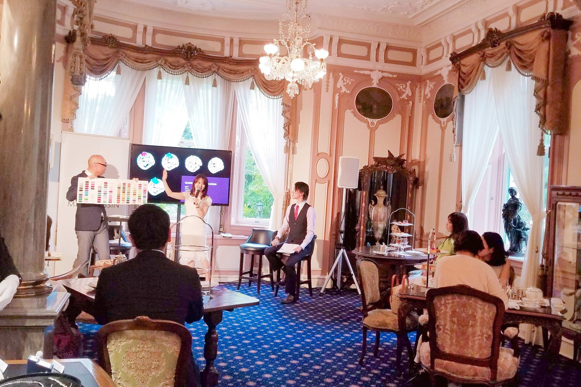 モーブッサン・ジャパン 長楽館でのパーソナルカラー診断イベント風景