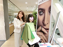 モーブッサン・ジャパン 日本橋高島屋S.C店でのパーソナルカラー診断イベント風景