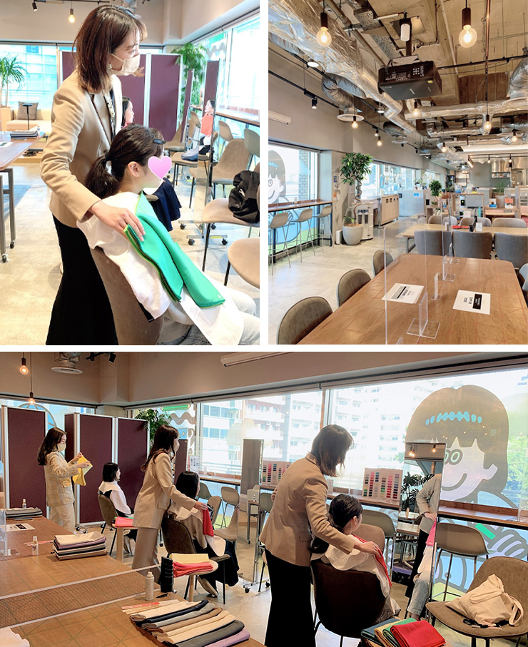 池袋サンシャインシティ ソラリウムにて 「新生活応援フェア パーソナルカラー診断イベントの風景