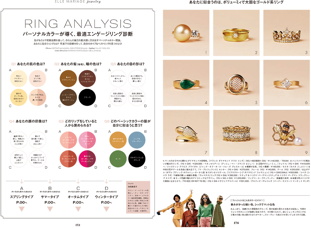 ELLE mariage パーソナルカラー診断監修