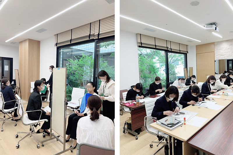 PBCIルミエール・アカデミー認定のブライダルパーソナルカラーコンシェルジェの資格取得対応研修風景