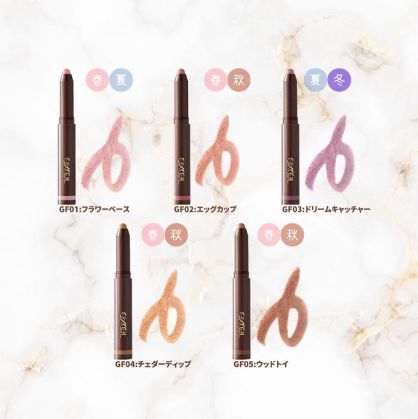 エクセルグリームオンフィットシャドウ パーソナルカラー別仕分け