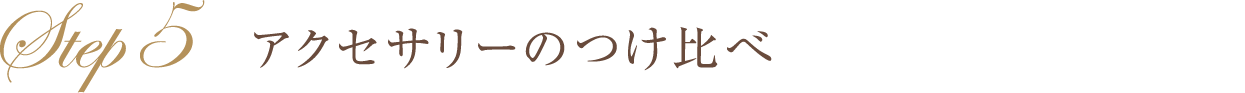 アクセサリーのつけ比べ